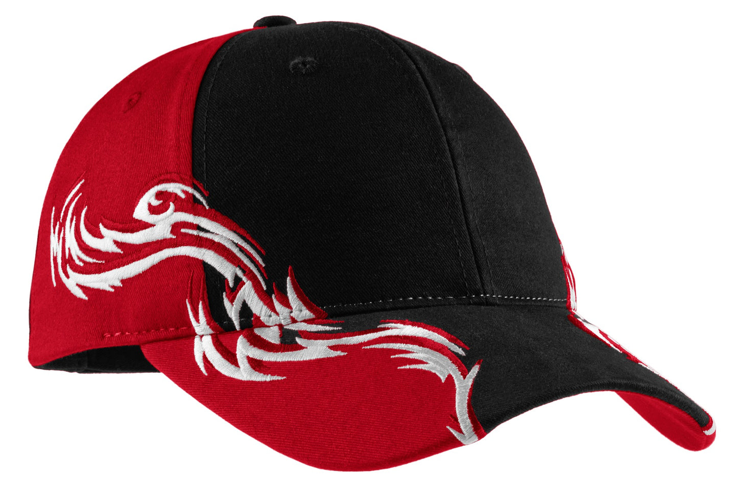 PA ® Colorblock Racing Cap with Flames. C859