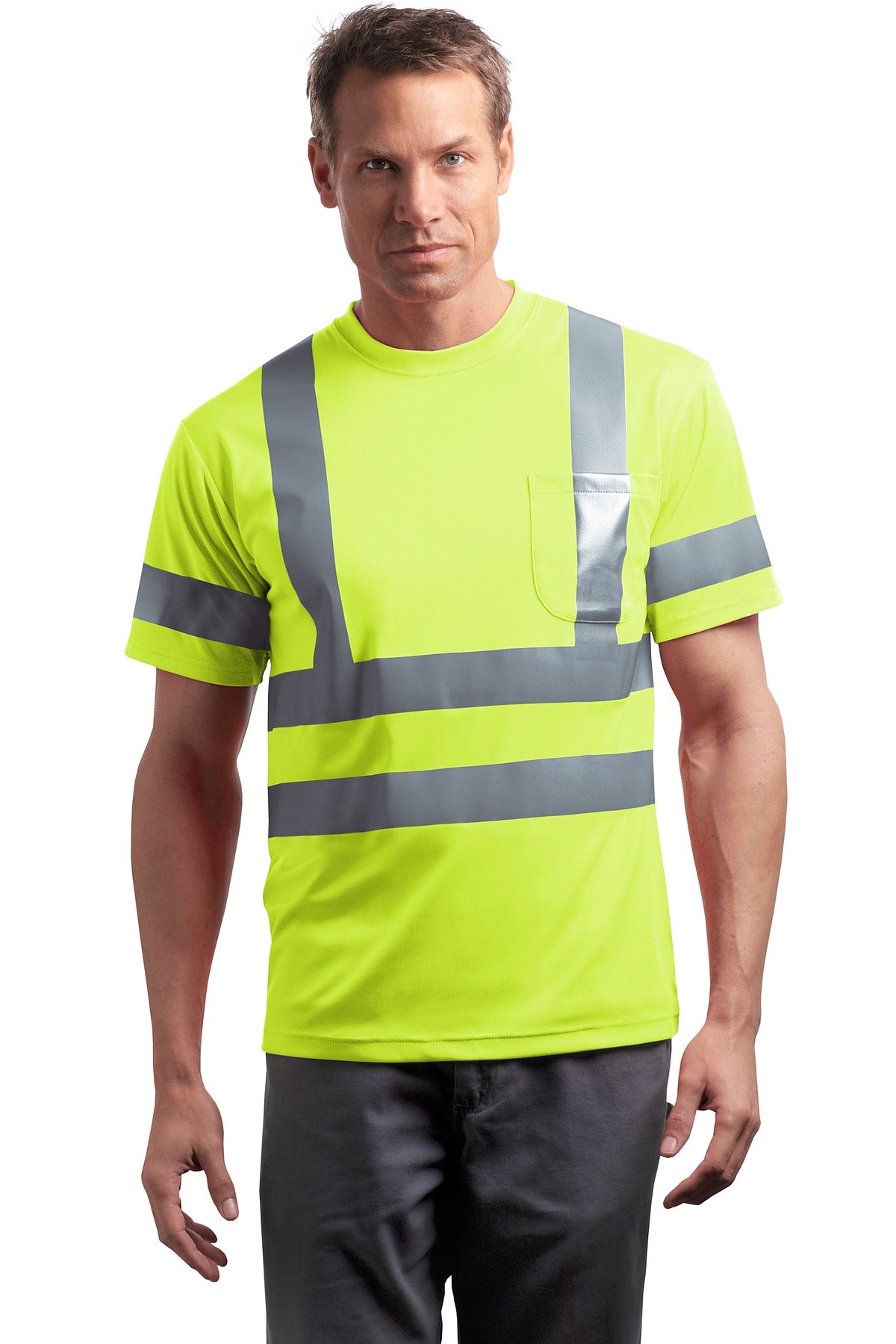 CornerStone® - ANSI 107 Class 3 Short Sleeve Snag-Resistant Reflective T-Shirt. CS408-CCL