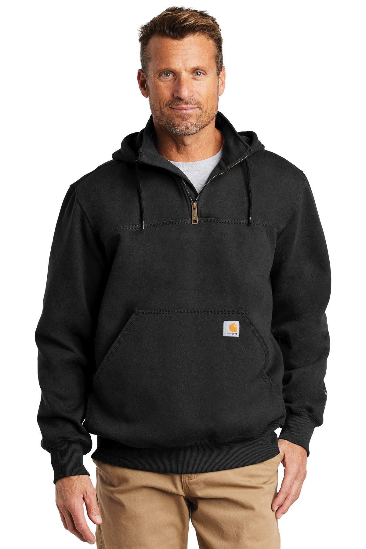 Carhartt® Rain Defender® Paxton Heavyweight Hooded Zip Mock Sweatshirt. CT100617