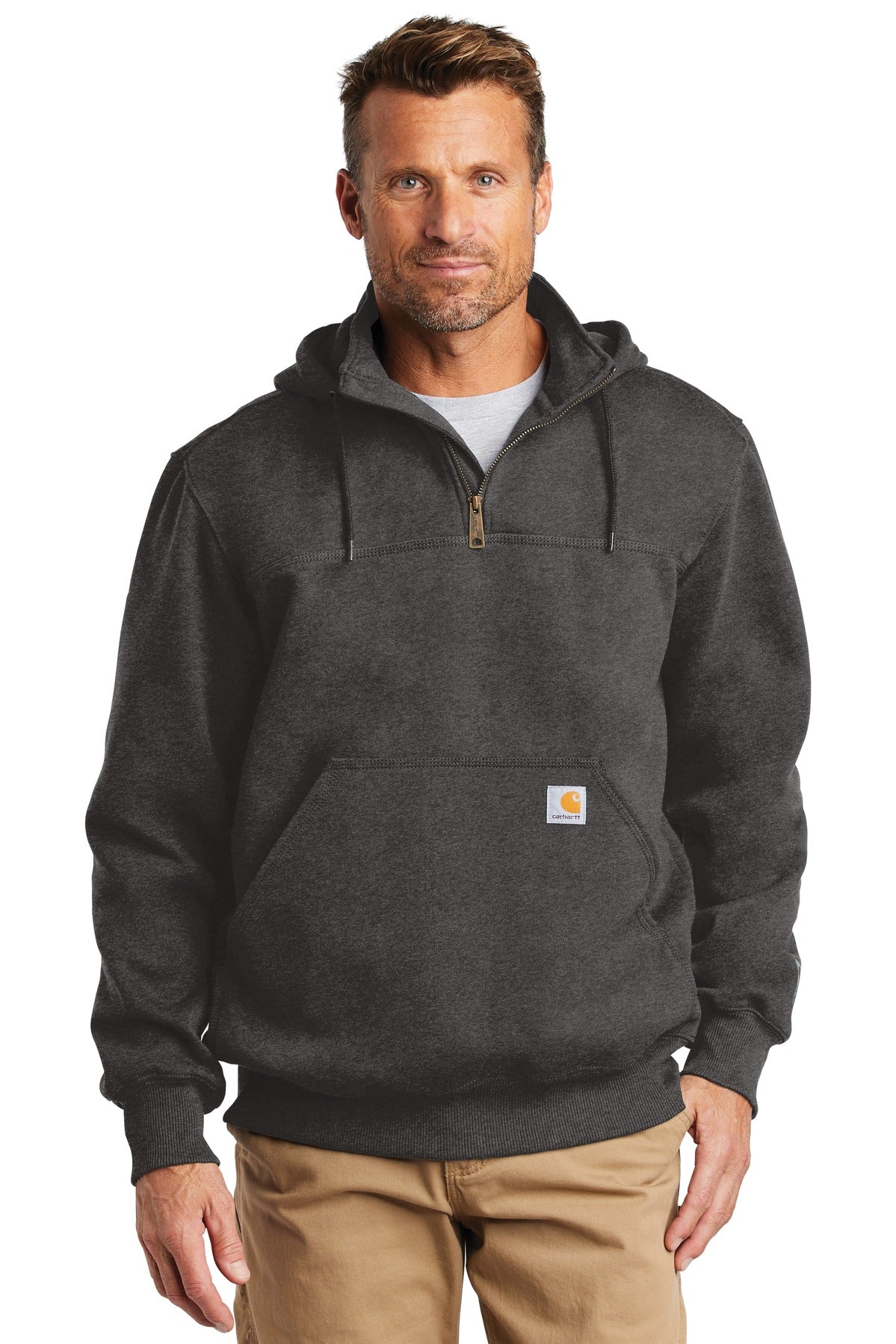 Carhartt® Rain Defender® Paxton Heavyweight Hooded Zip Mock Sweatshirt. CT100617