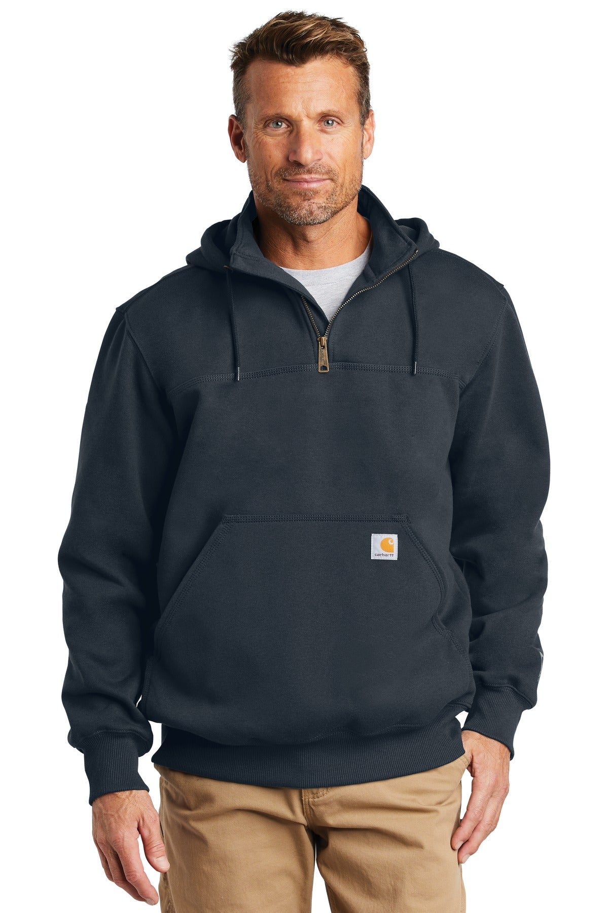 Carhartt® Rain Defender® Paxton Heavyweight Hooded Zip Mock Sweatshirt. CT100617
