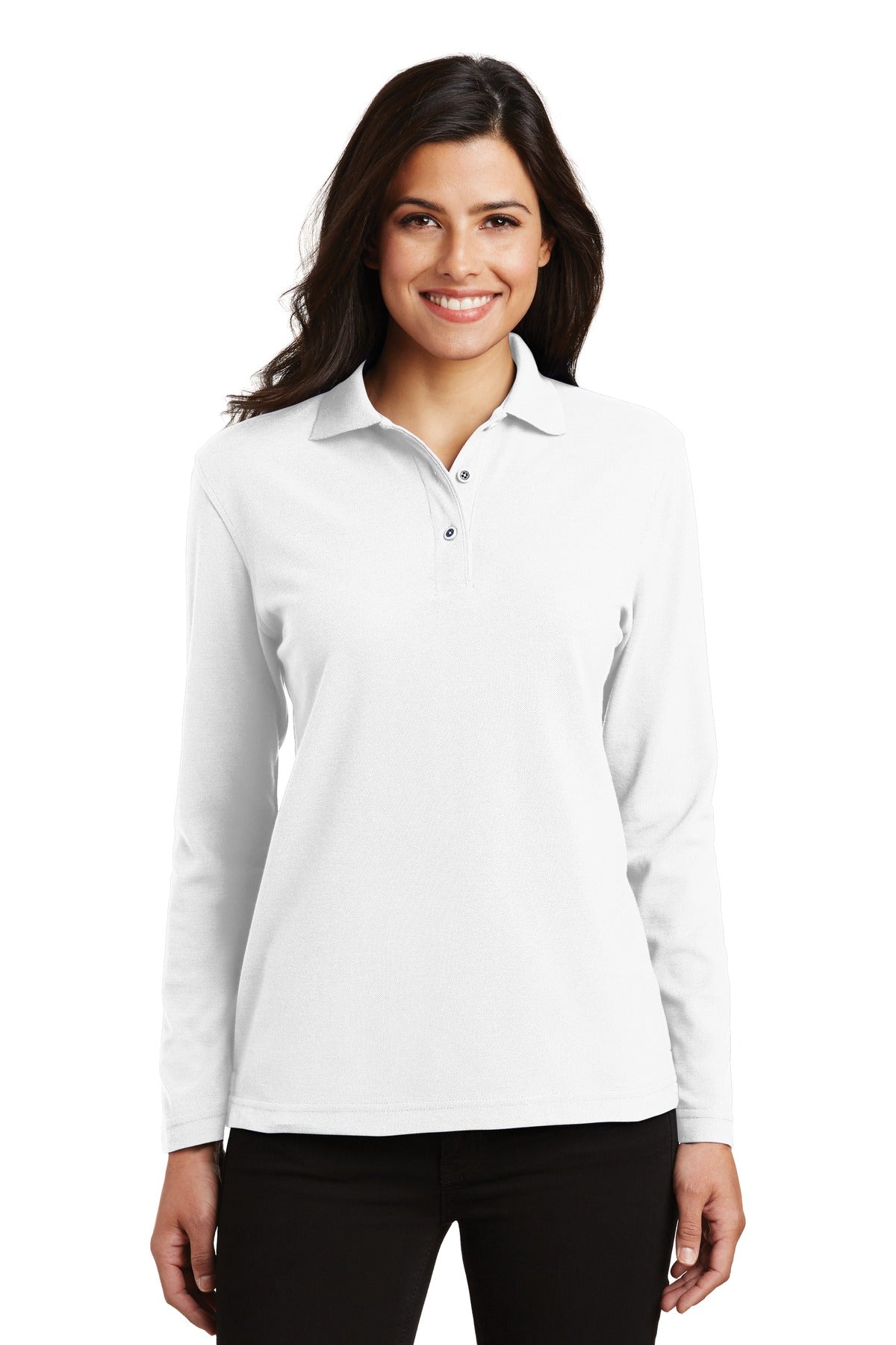 Port Authority ® Ladies Silk Touch „¢ Long Sleeve Polo. L500LS
