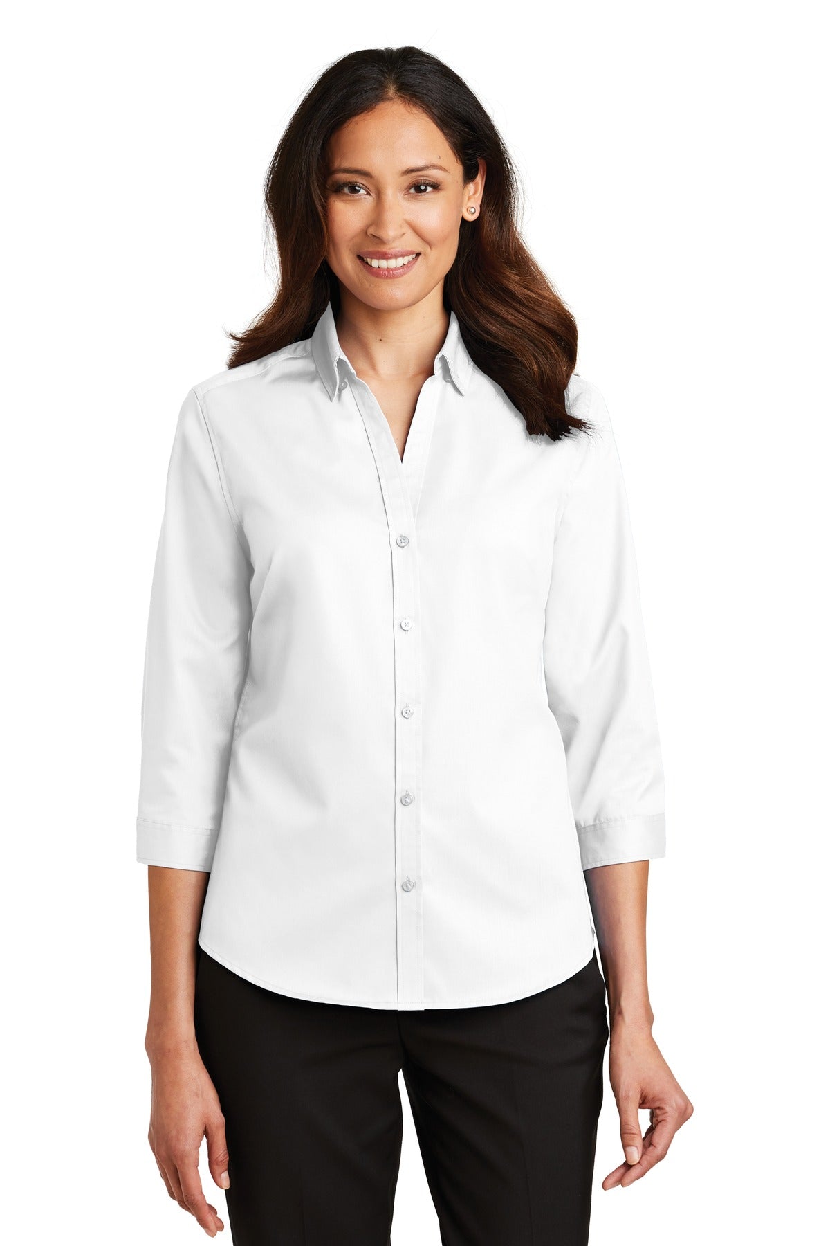 Port Authority ® Ladies 3/4-Sleeve SuperPro „¢ Twill Shirt. L665