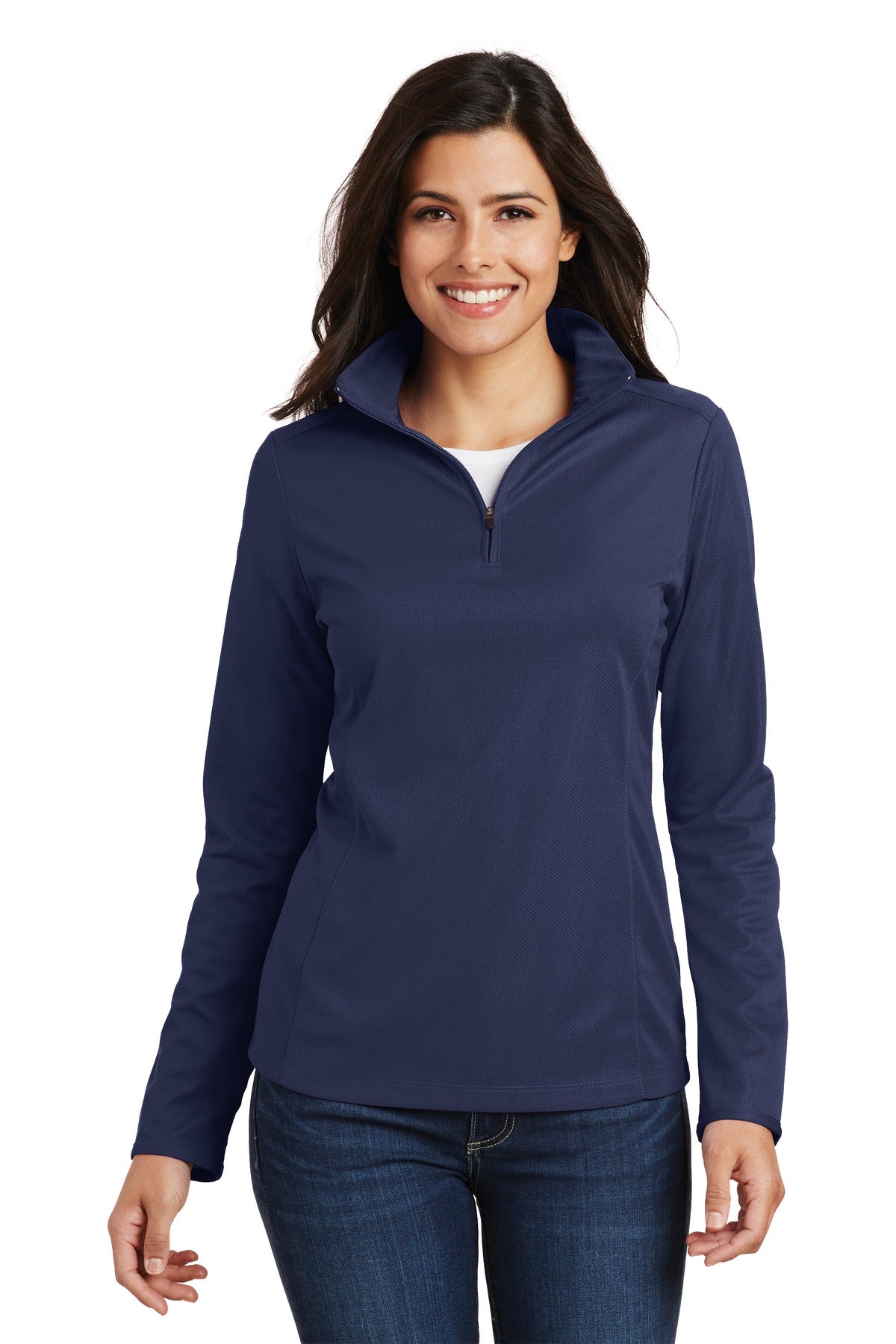 Port Authority ® Ladies Pinpoint Mesh 1/2-Zip . L806