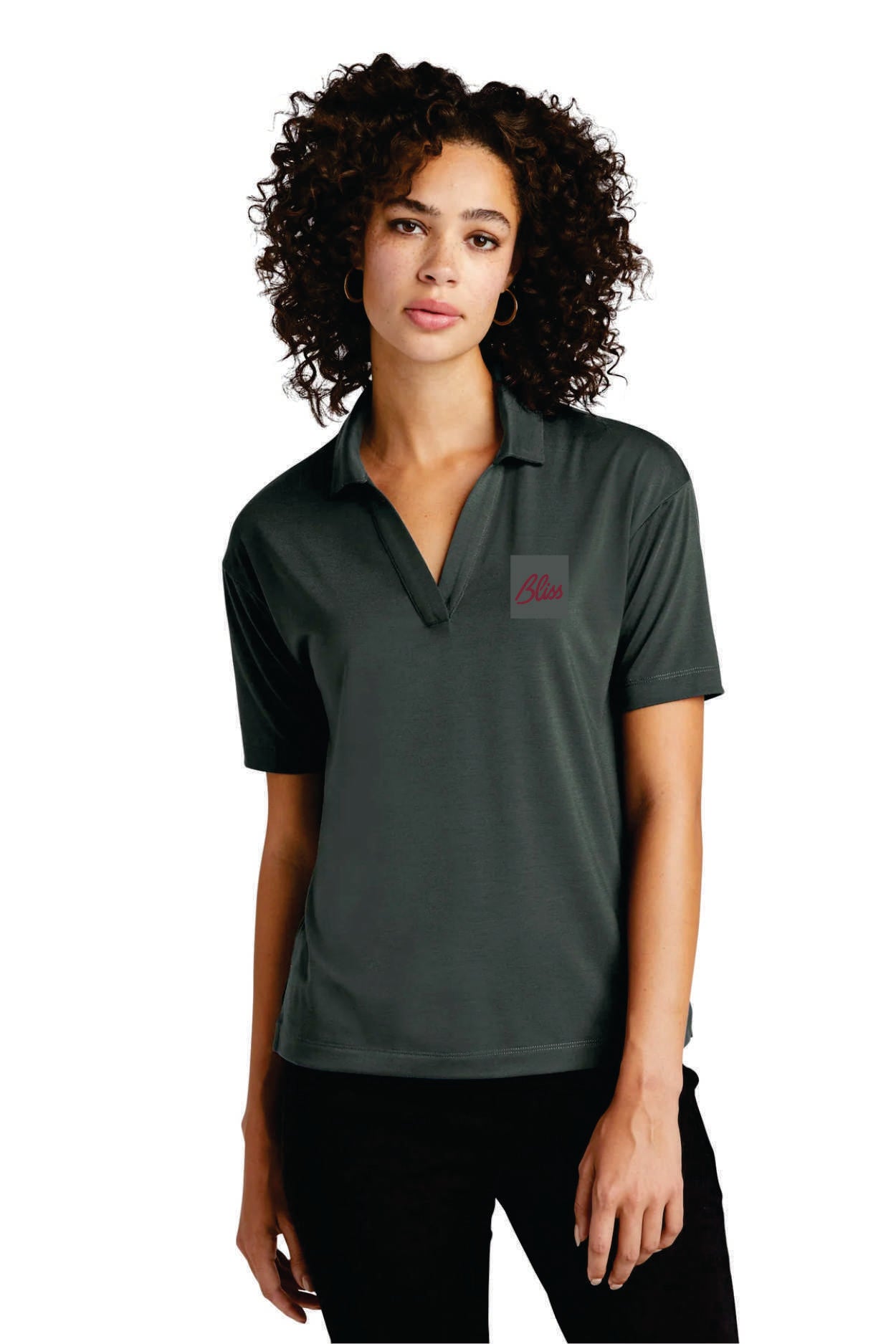 MERCER+METTLE Women's Stretch Jersey Polo MM1015_Bliss