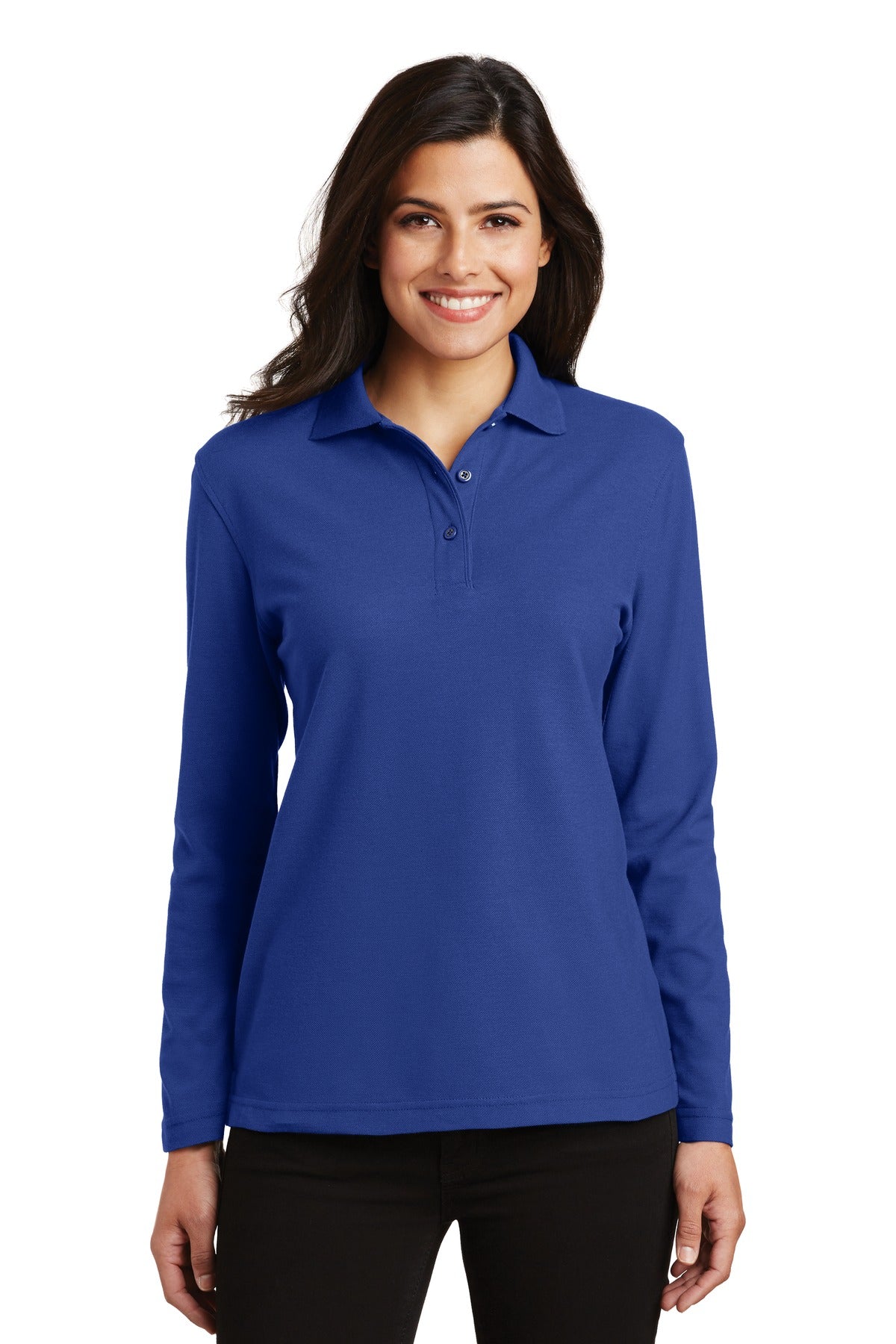 Port Authority® Ladies  Silk Touch„¢ Long Sleeve Polo.  L500LS