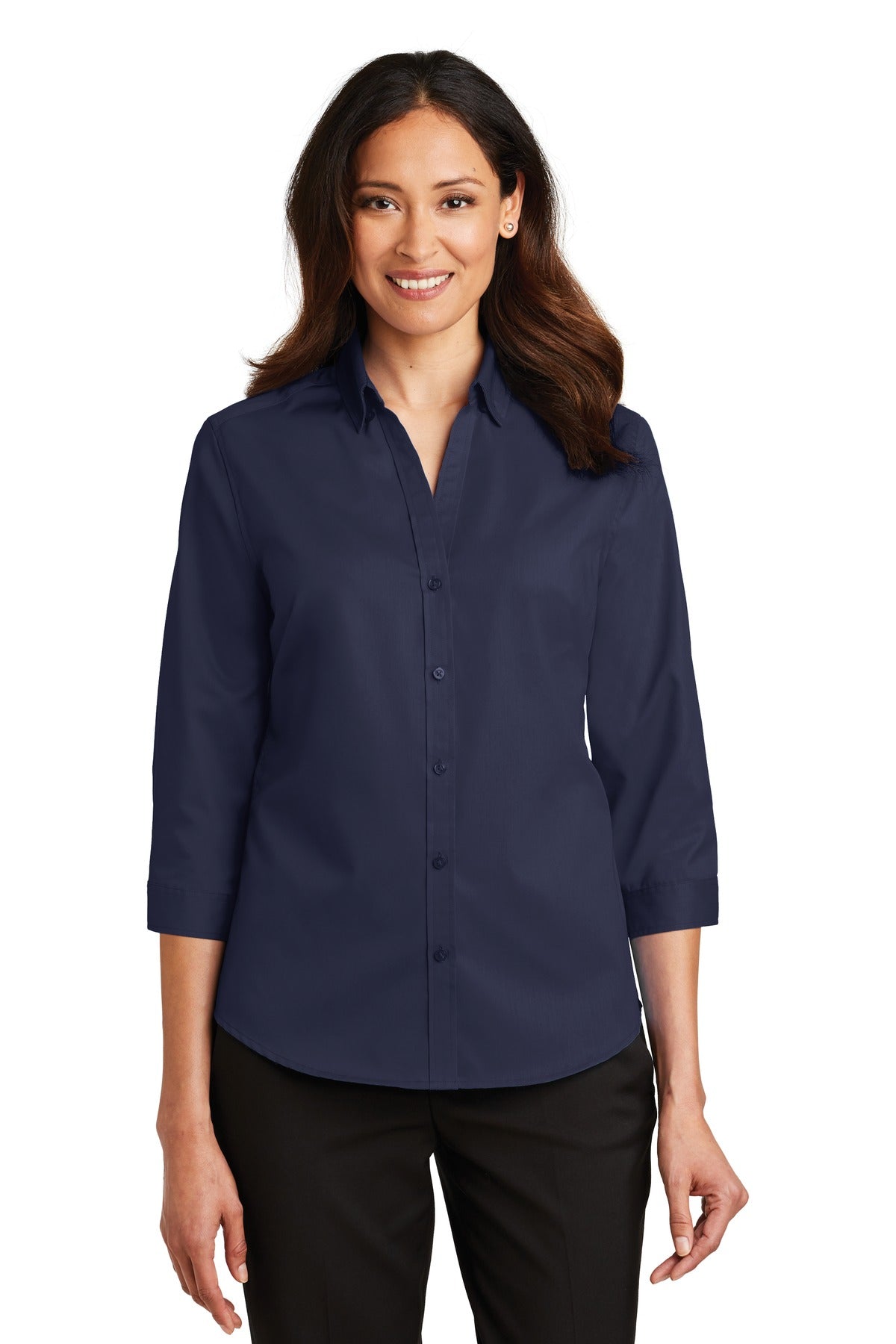Port Authority® Ladies 3/4-Sleeve SuperPro„¢ Twill Shirt. L665