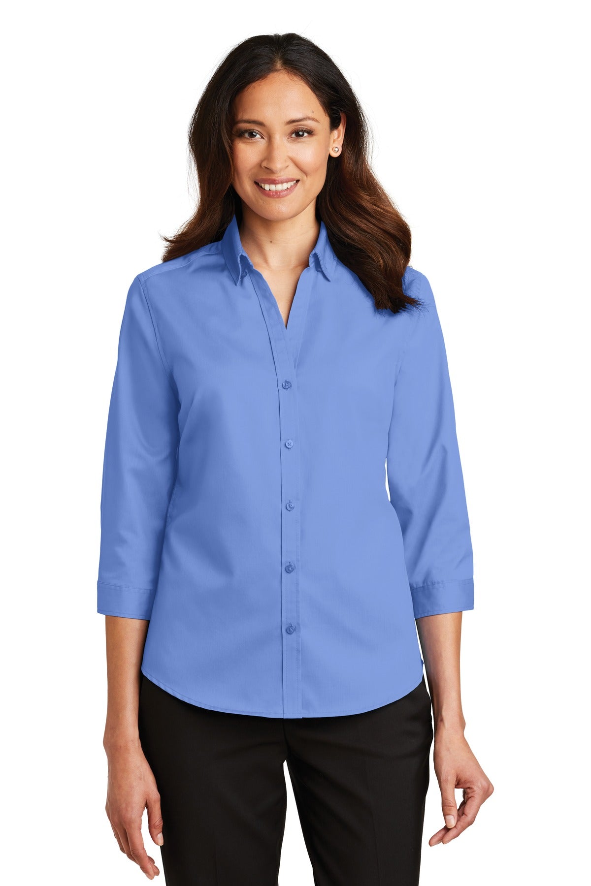 Port Authority® Ladies 3/4-Sleeve SuperPro„¢ Twill Shirt. L665