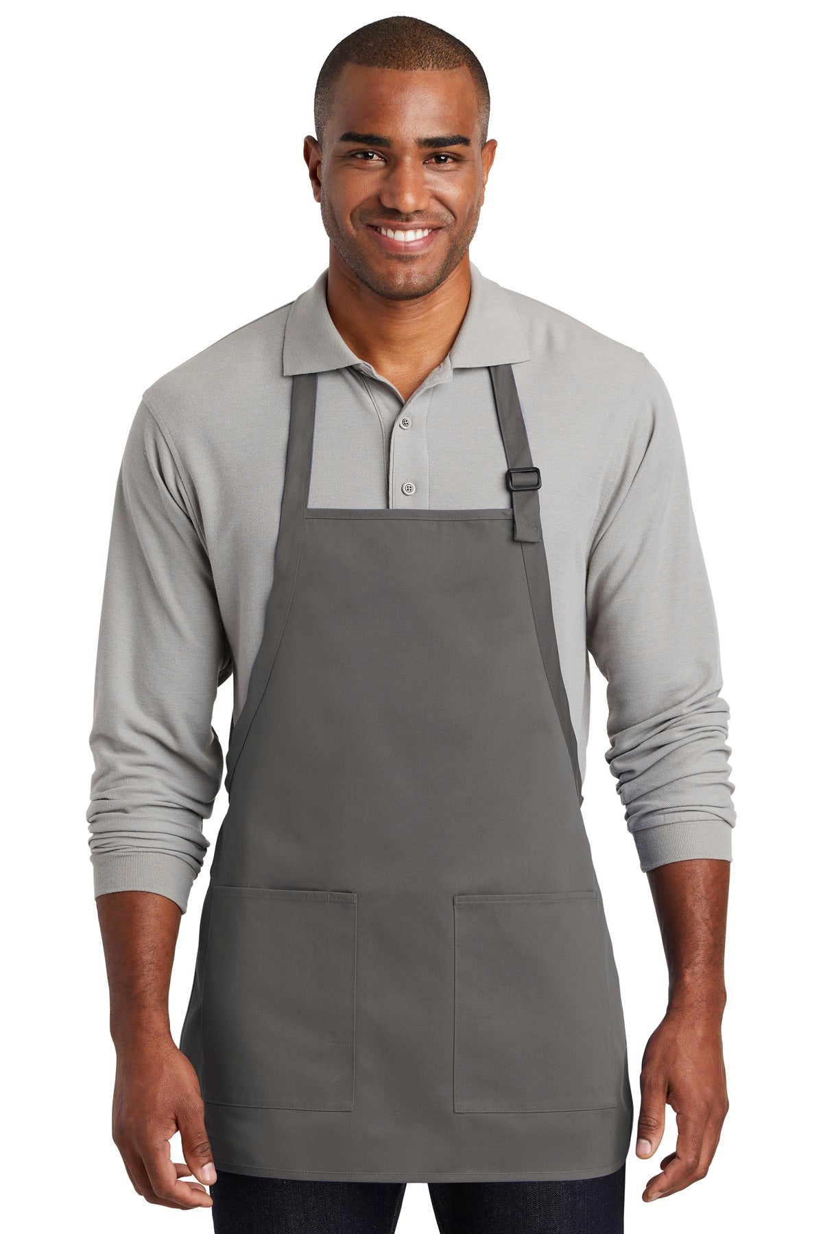 PA ® Medium-Length Two-Pocket Bib Apron. A601