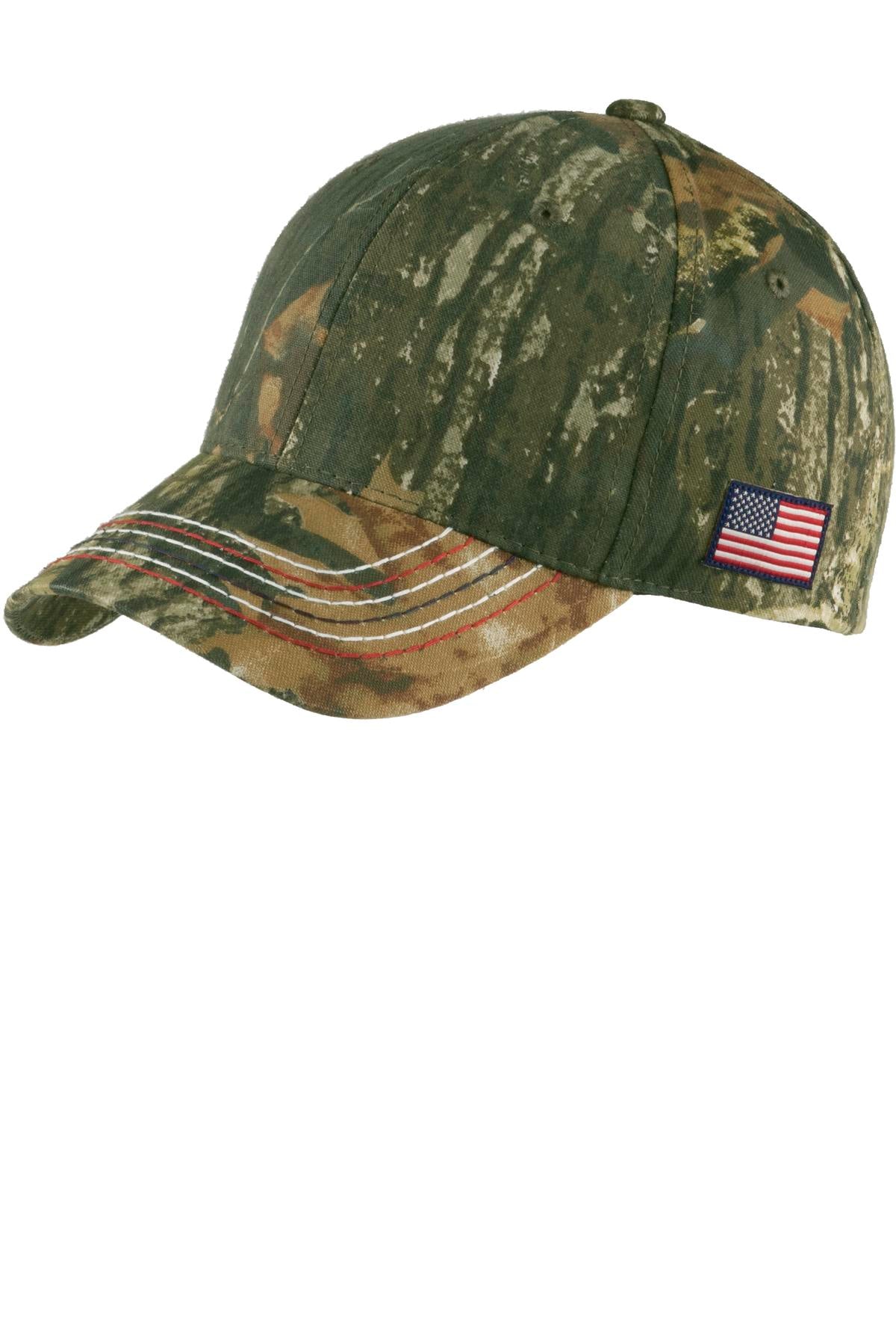 PA ® Americana Contrast Stitch Camouflage Cap. C909