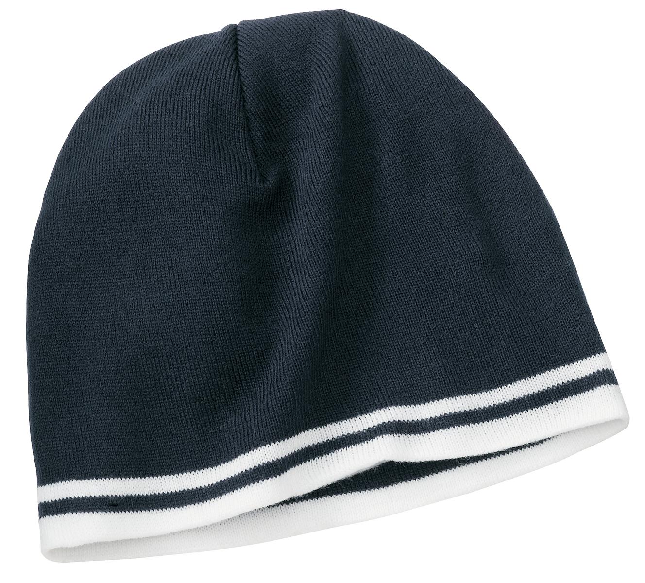Port & Company ® Fine Knit Skull Cap with Stripes.   CP93