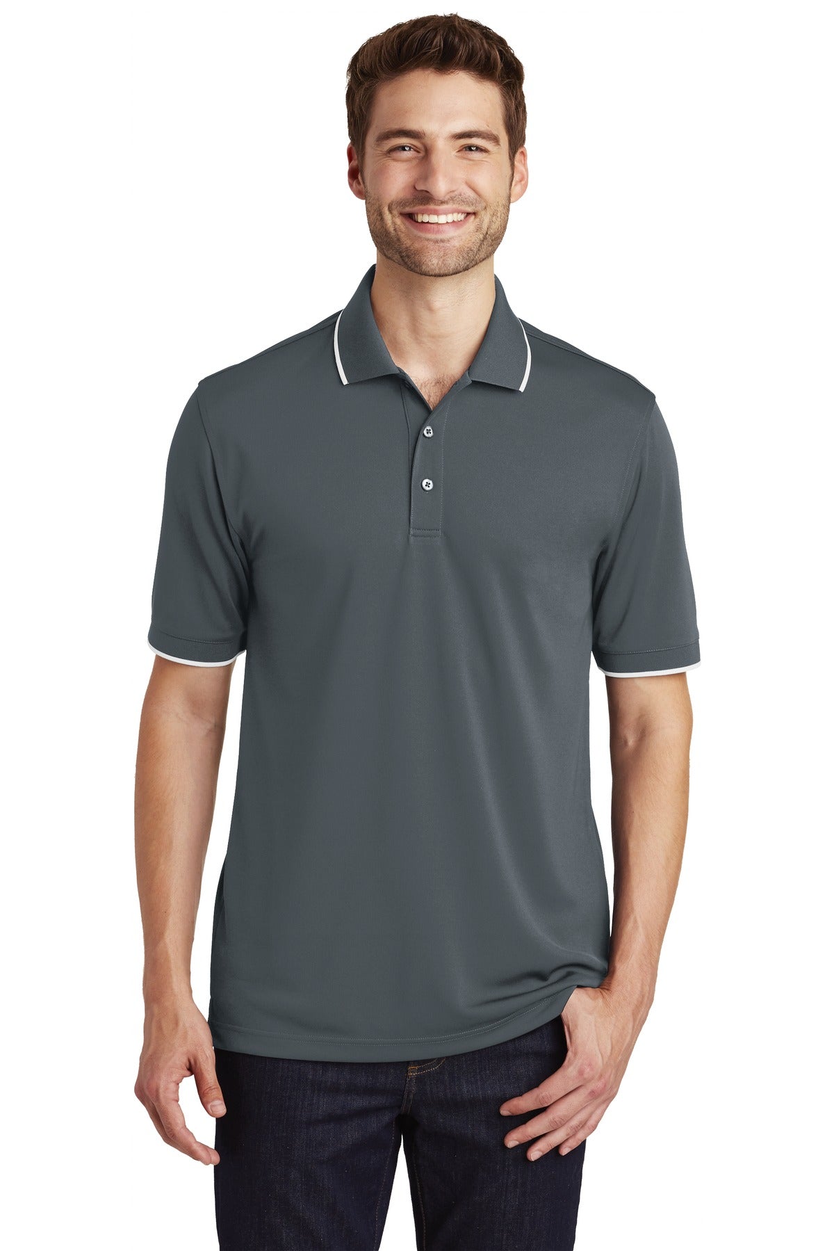 PA ® Dry Zone ® UV Micro-Mesh Tipped Polo. K111