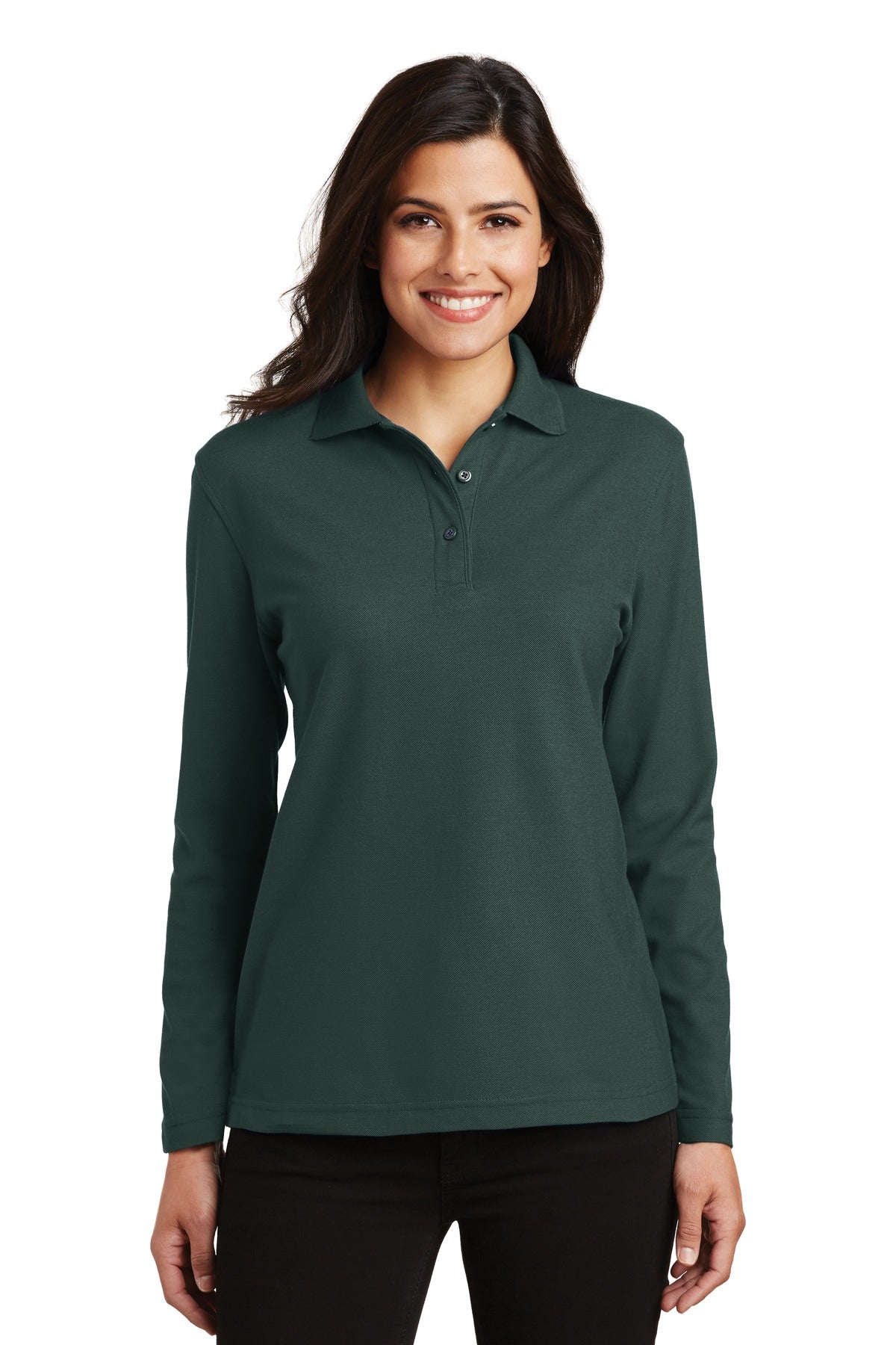 Port Authority® Ladies  Silk Touch„¢ Long Sleeve Polo.  L500LS
