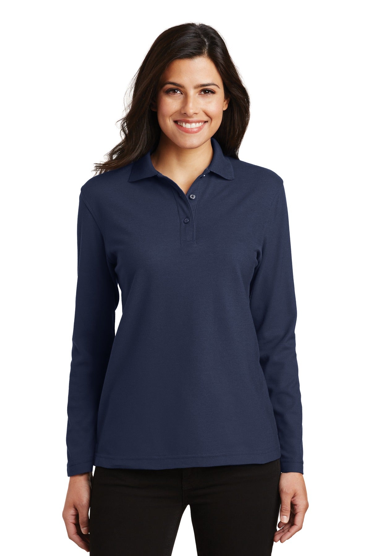 Port Authority ® Ladies  Silk Touch „¢ Long Sleeve Polo.  L500LS