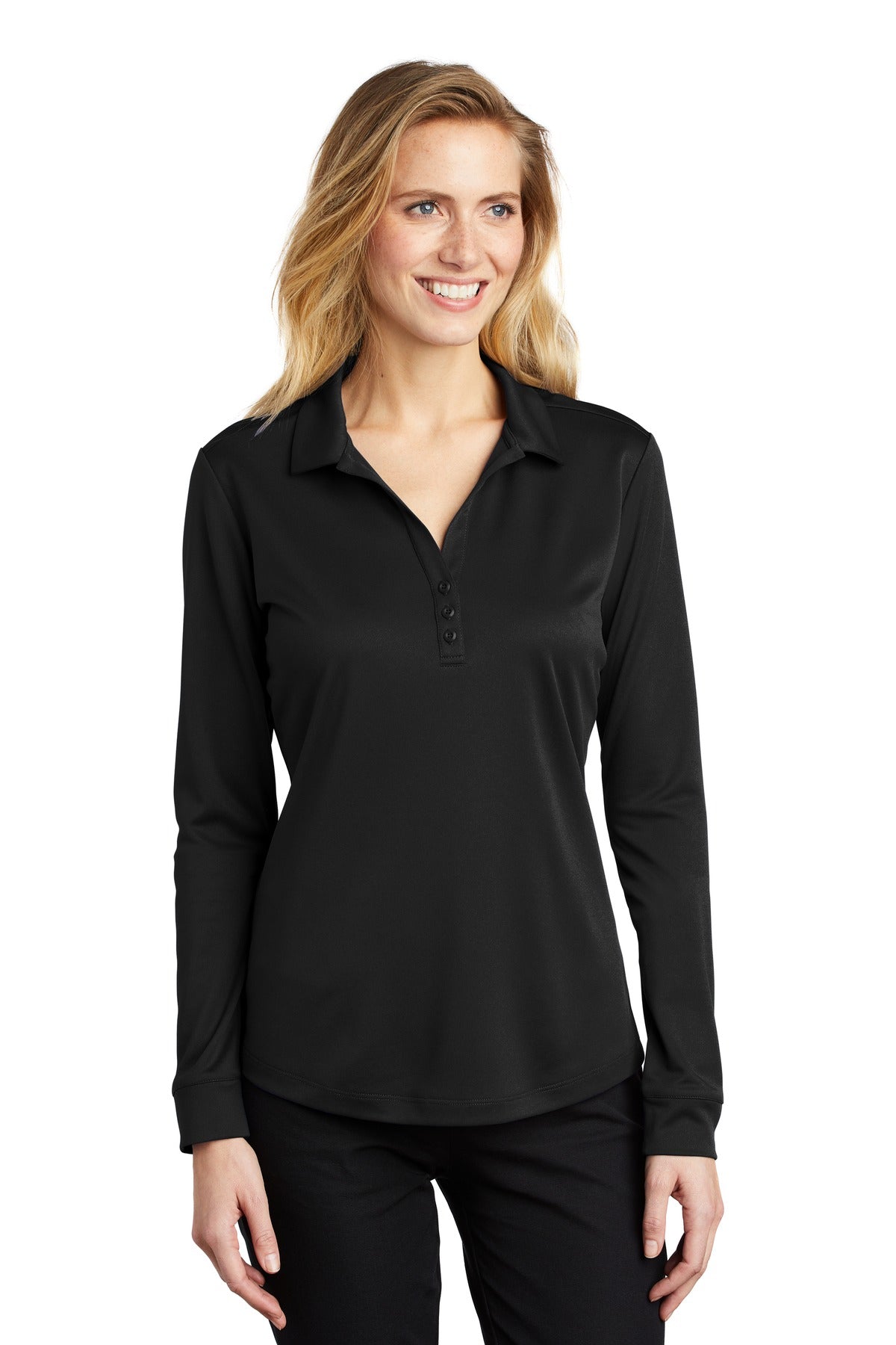 Port Authority  ® Ladies Silk Touch  „¢  Performance Long Sleeve Polo. L540LS