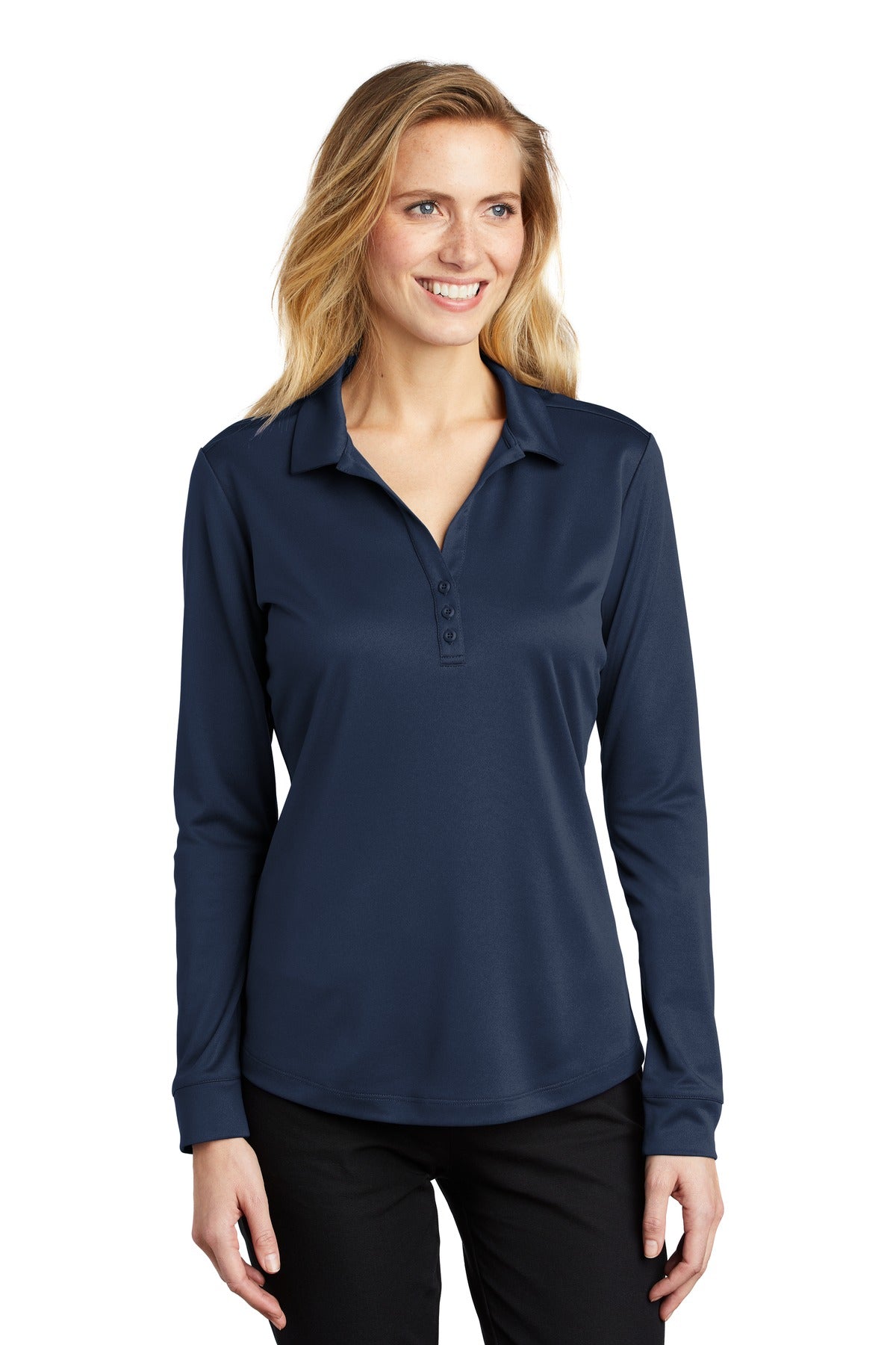 Port Authority  ® Ladies Silk Touch  „¢  Performance Long Sleeve Polo. L540LS