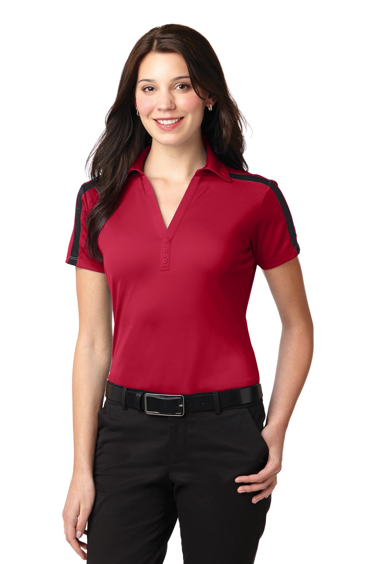 Port Authority ® Ladies Silk Touch „¢ Performance Colorblock Stripe Polo. L547