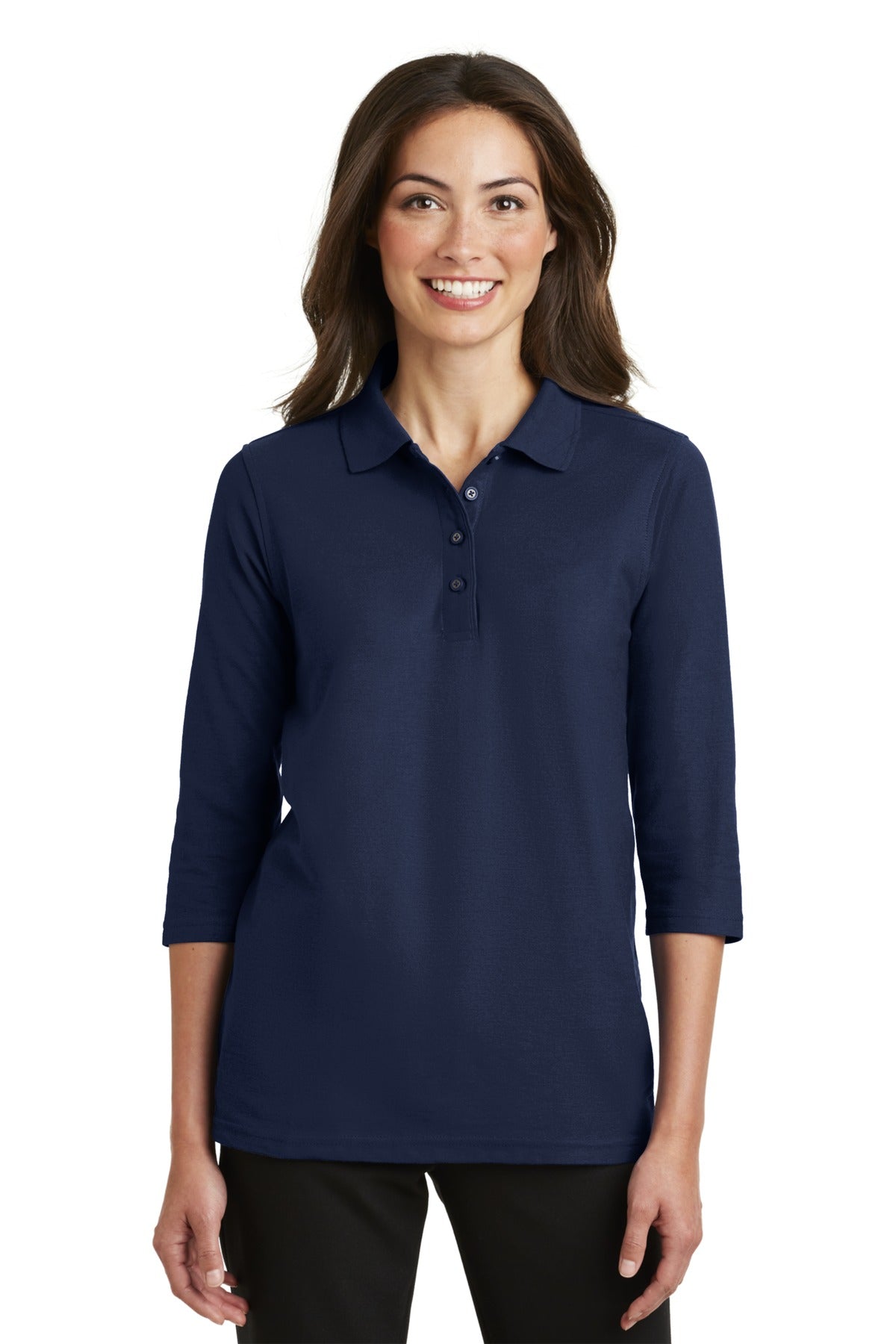 Port Authority® Ladies Silk Touch„¢ 3/4-Sleeve Polo. L562