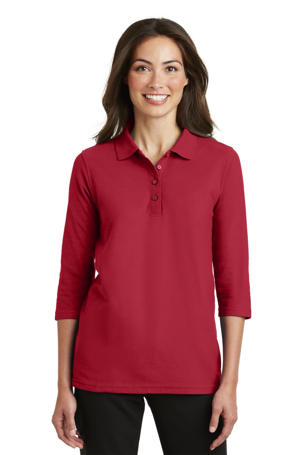 Port Authority® Ladies Silk Touch„¢ 3/4-Sleeve Polo. L562