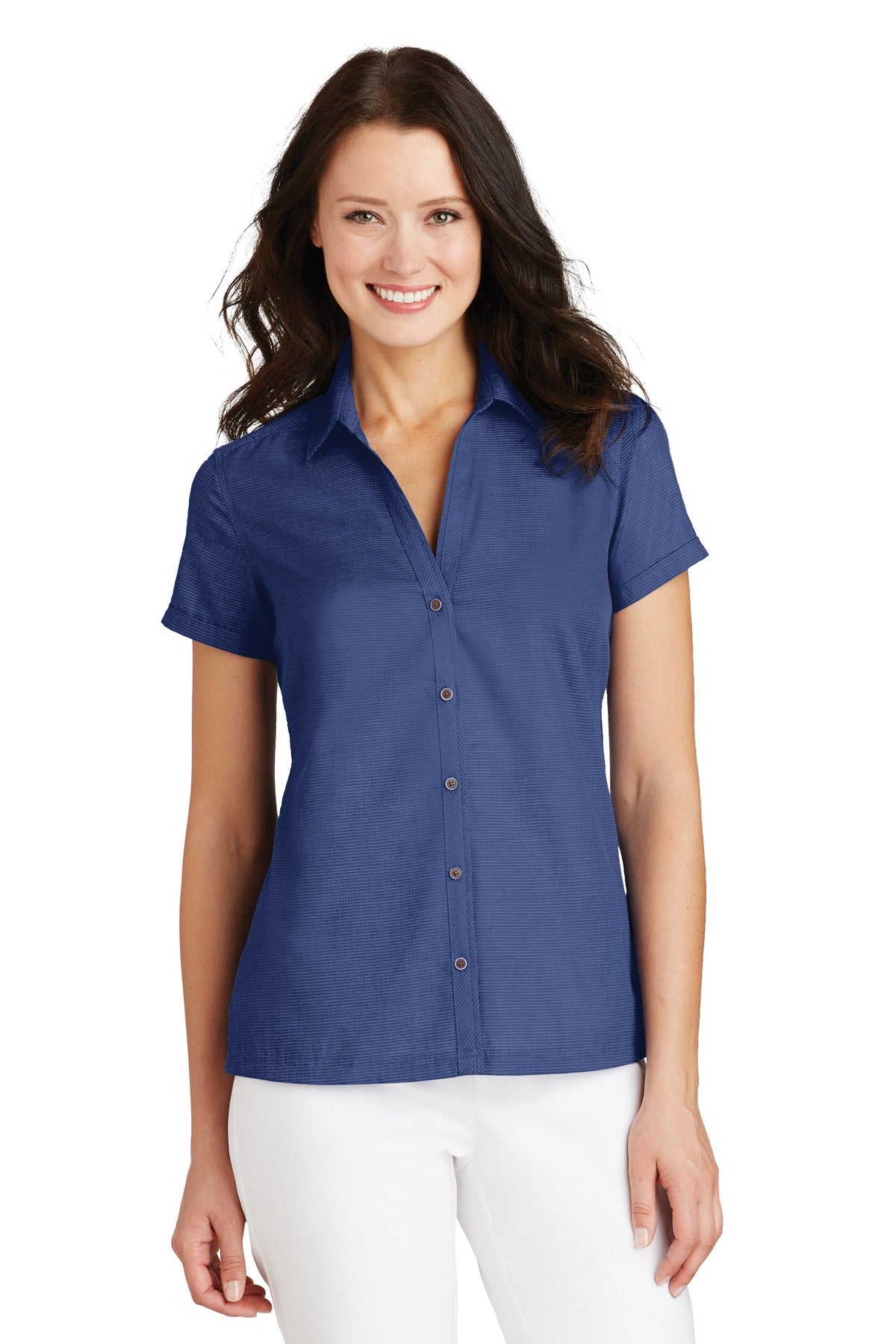 Port Authority ® Ladies Textured Camp Shirt. L662