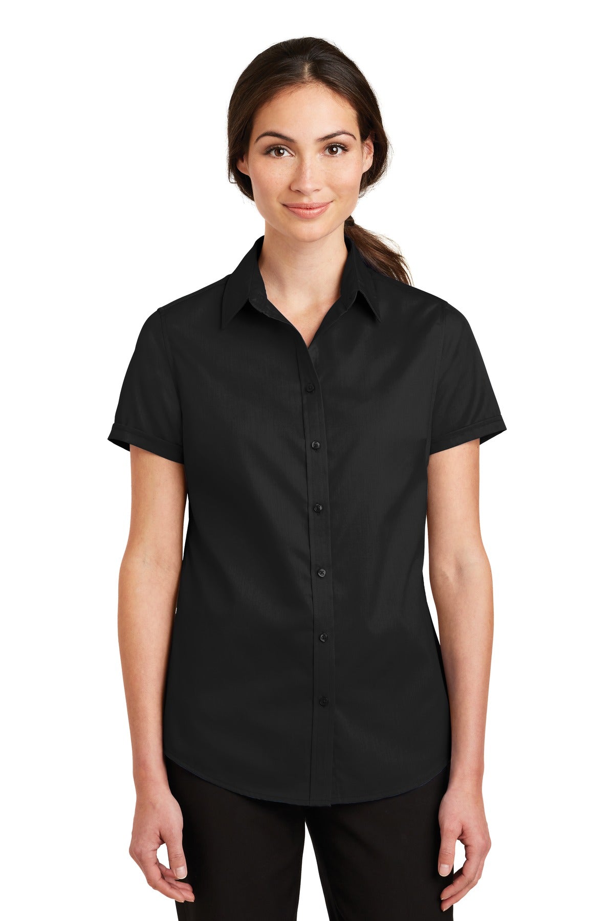 Port Authority® Ladies Short Sleeve SuperPro„¢ Twill Shirt. L664