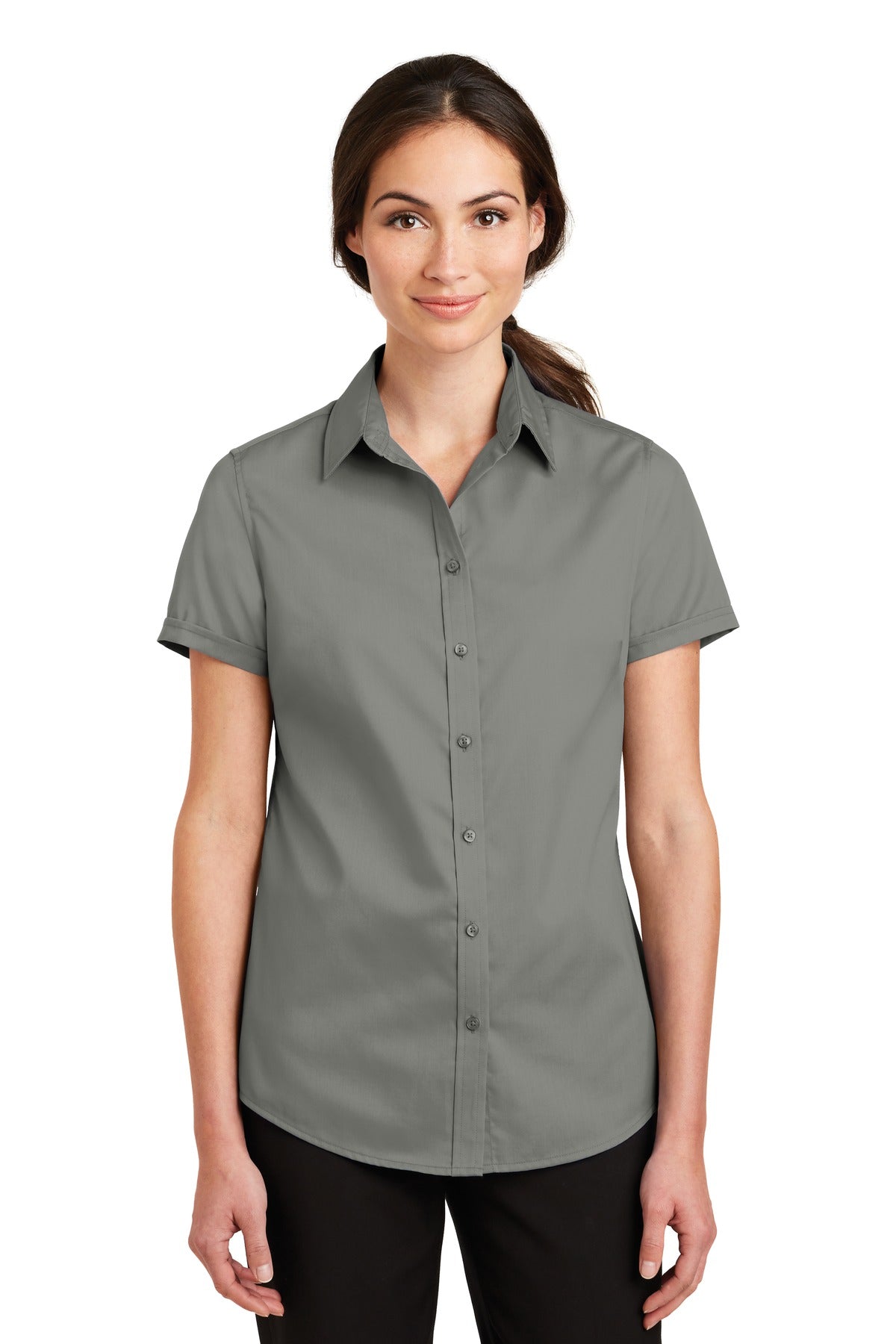 Port Authority® Ladies Short Sleeve SuperPro„¢ Twill Shirt. L664