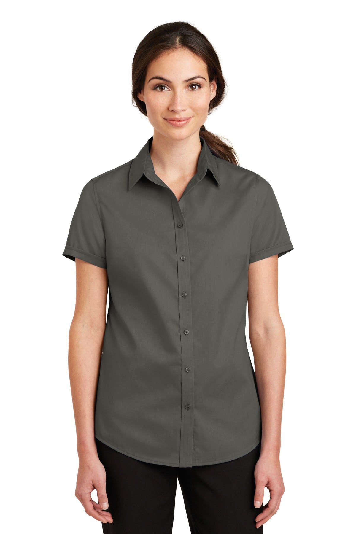 Port Authority® Ladies Short Sleeve SuperPro„¢ Twill Shirt. L664