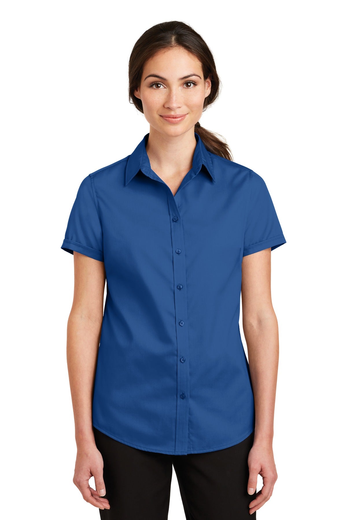 Port Authority® Ladies Short Sleeve SuperPro„¢ Twill Shirt. L664
