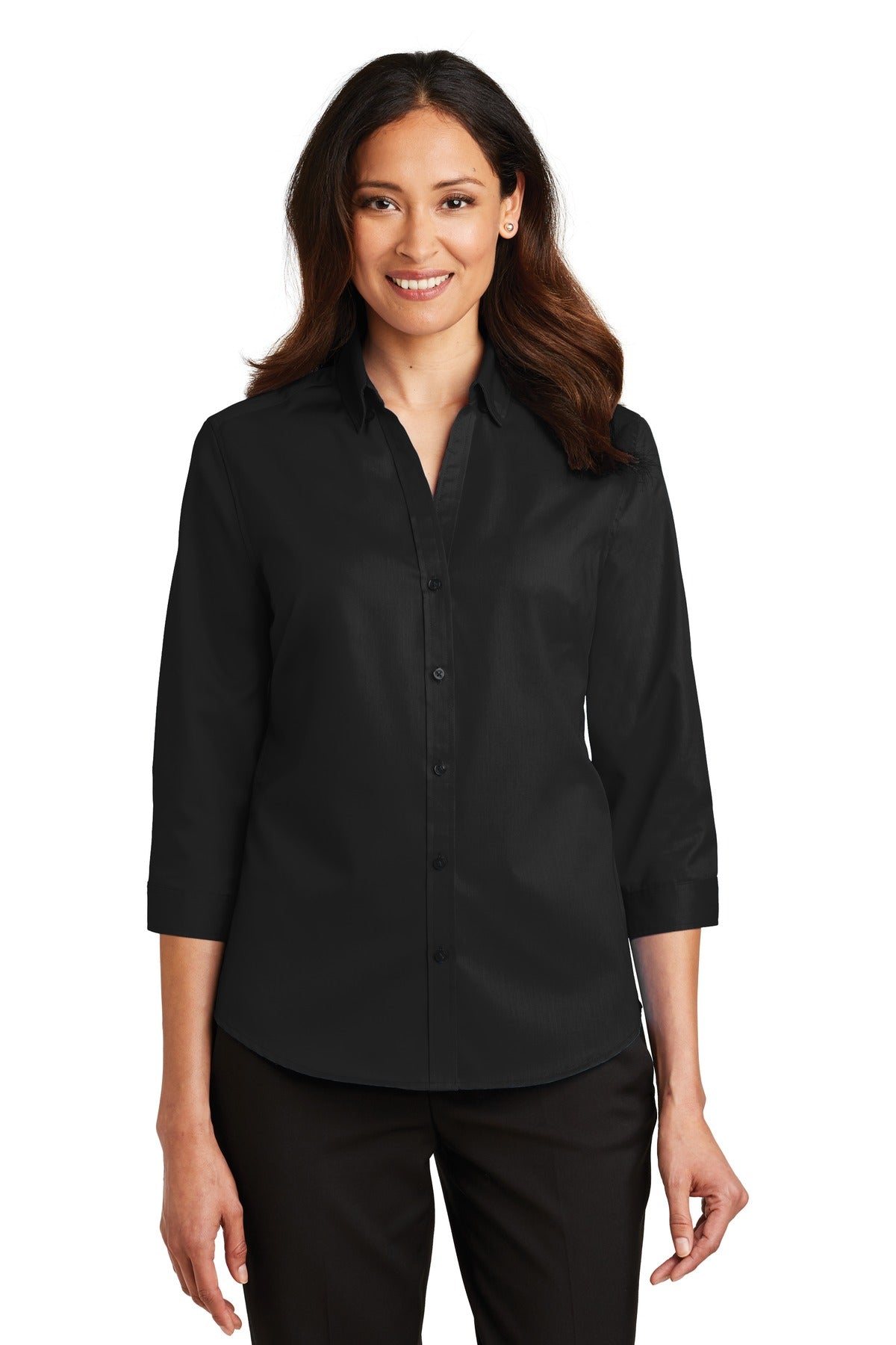 Port Authority® Ladies 3/4-Sleeve SuperPro„¢ Twill Shirt. L665