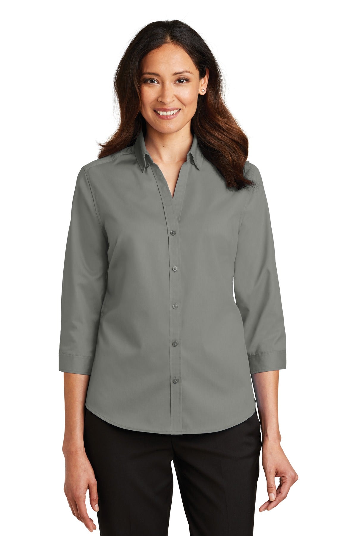 Port Authority® Ladies 3/4-Sleeve SuperPro„¢ Twill Shirt. L665