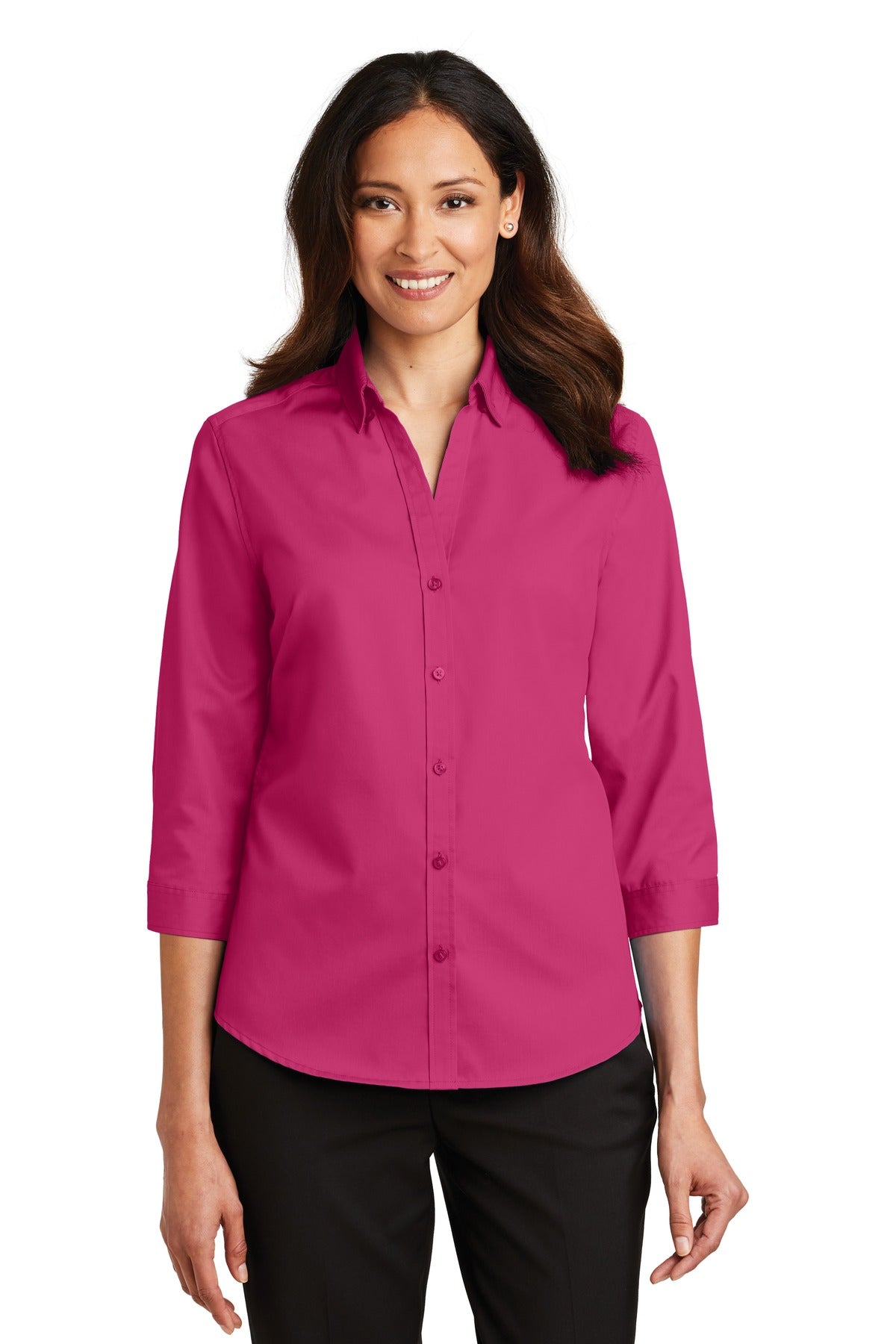 Port Authority ® Ladies 3/4-Sleeve SuperPro „¢ Twill Shirt. L665