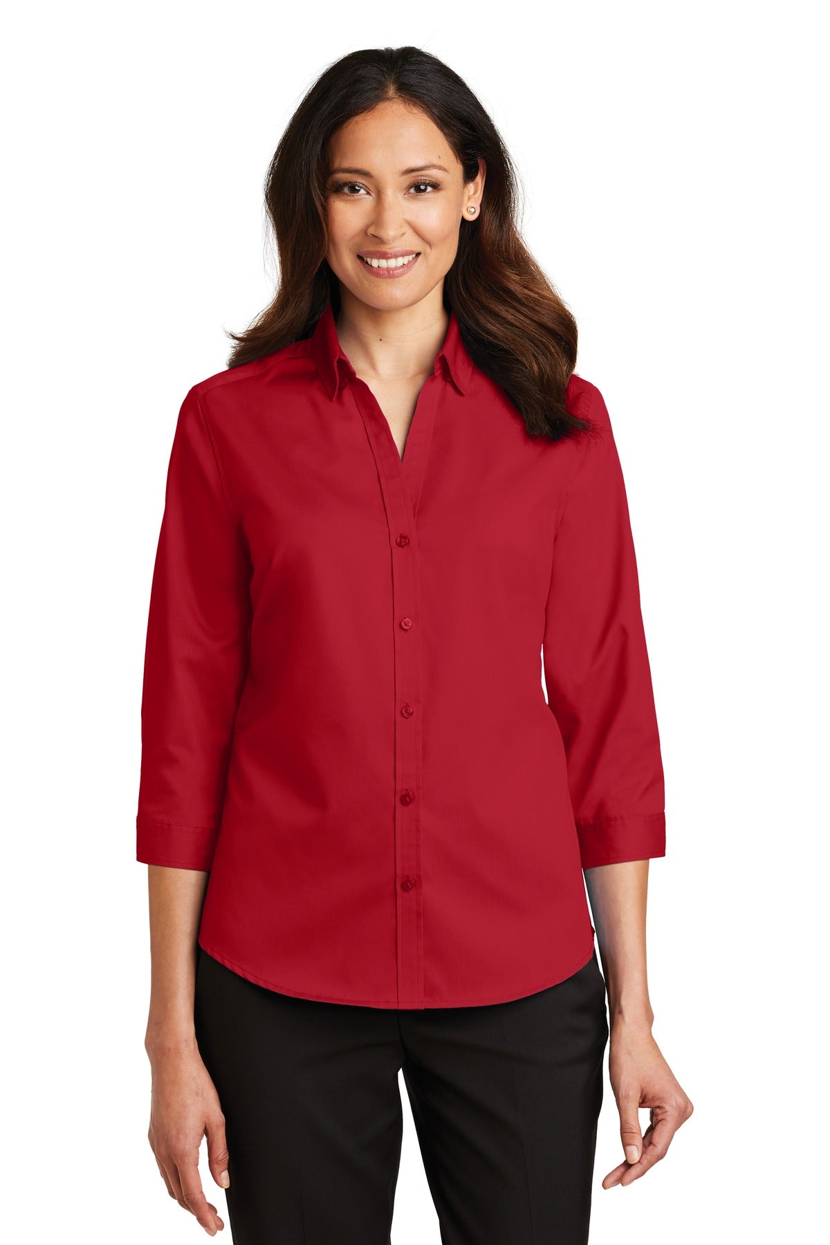 Port Authority® Ladies 3/4-Sleeve SuperPro„¢ Twill Shirt. L665