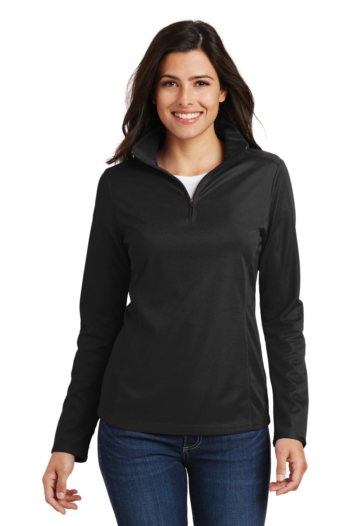 Port Authority ® Ladies Pinpoint Mesh 1/2-Zip . L806