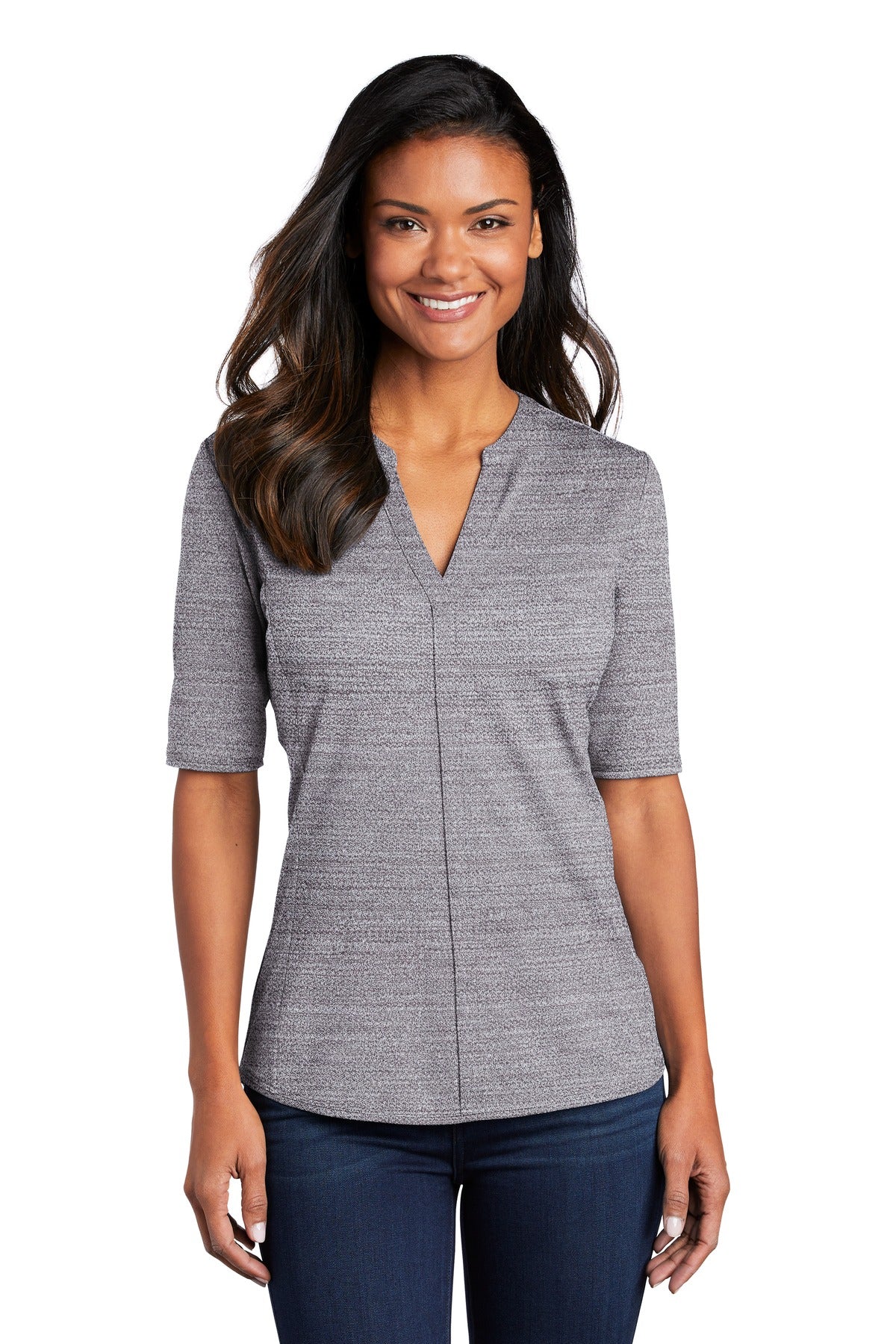Port Authority  ® Ladies Stretch Heather Open Neck Top  LK583