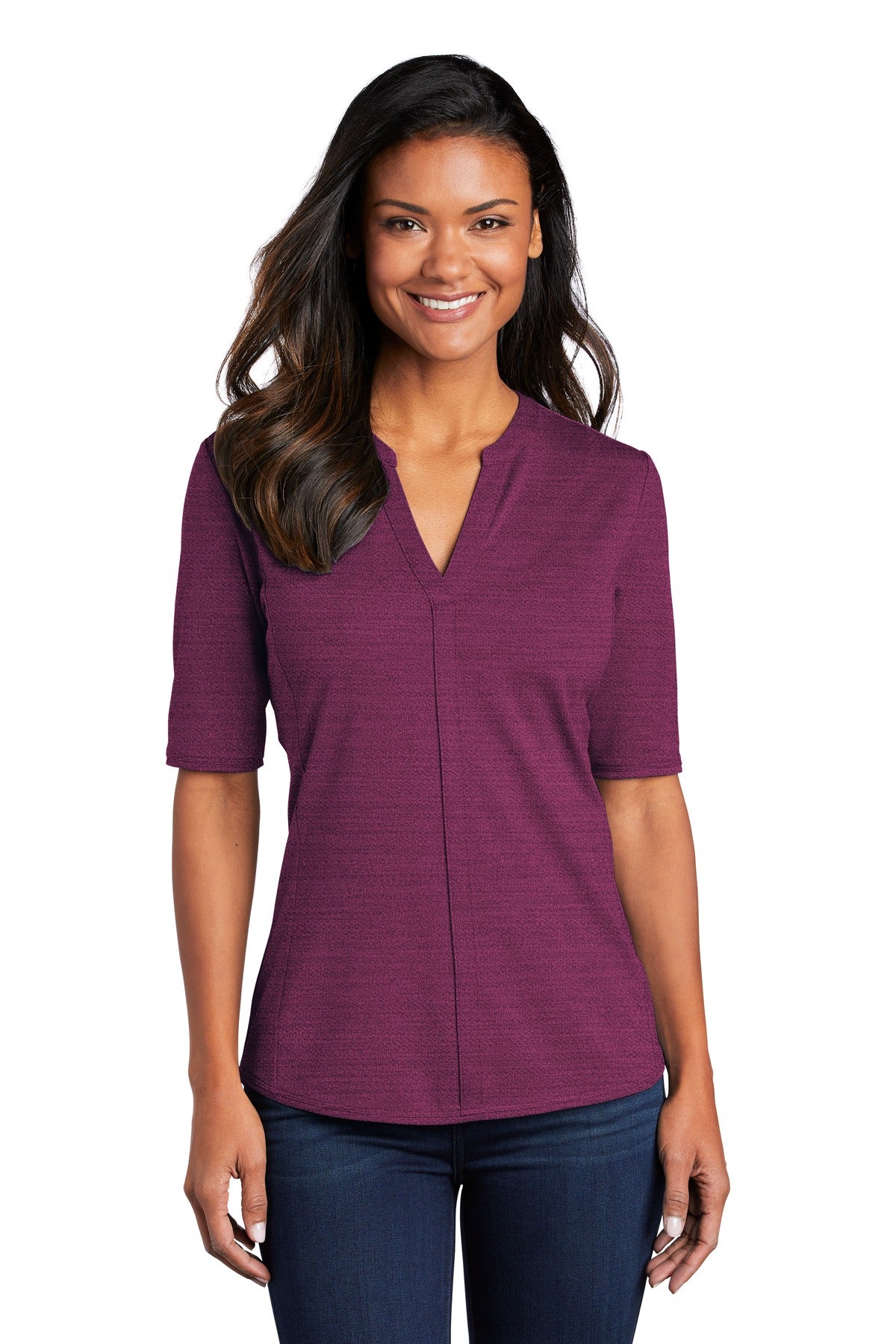 Port Authority  ® Ladies Stretch Heather Open Neck Top  LK583