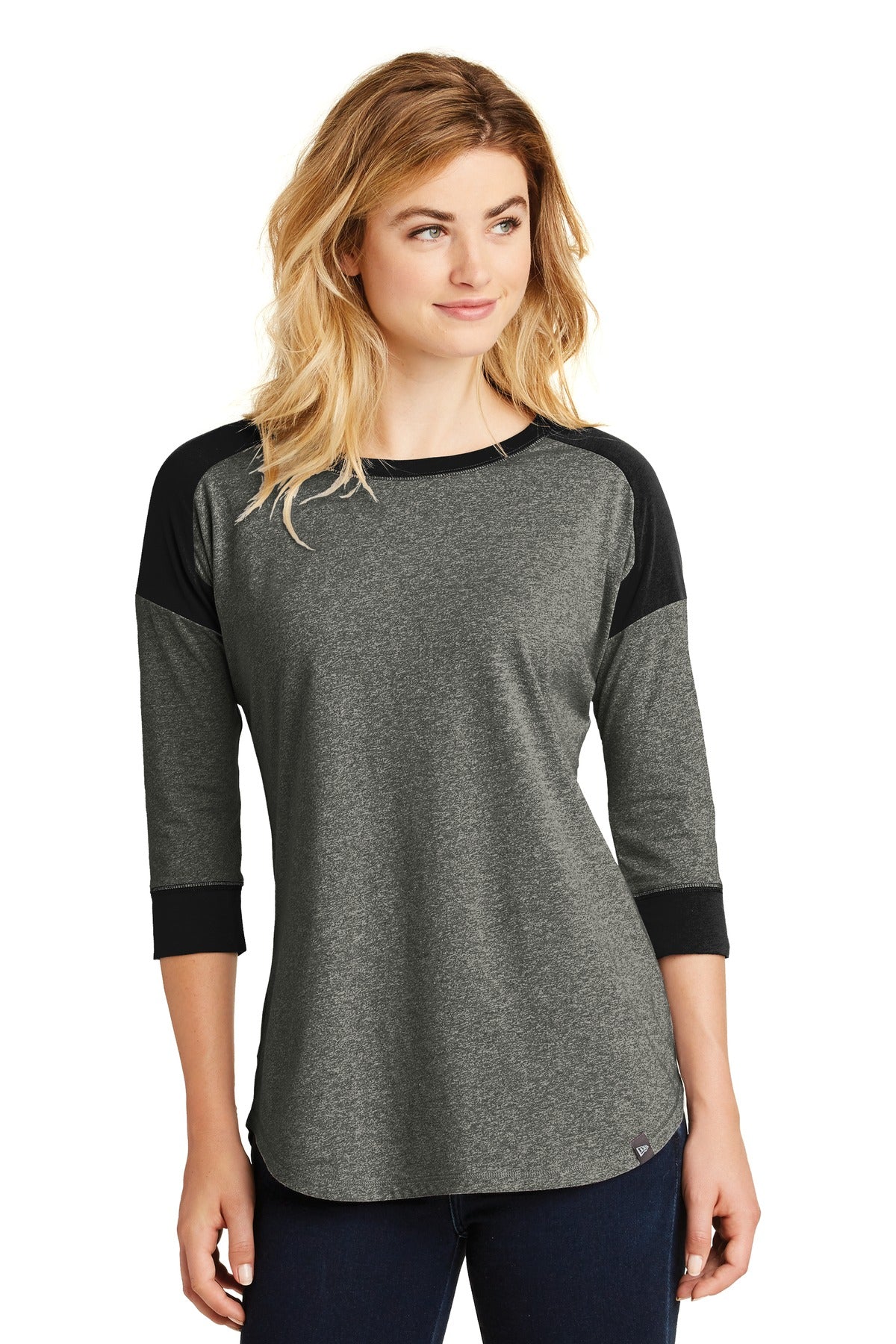New Era  ® Ladies Heritage Blend 3/4-Sleeve Baseball Raglan Tee. LNEA104