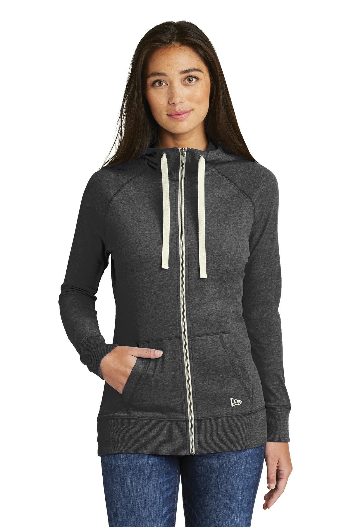 New Era  ® Ladies Sueded Cotton Blend Full-Zip Hoodie. LNEA122