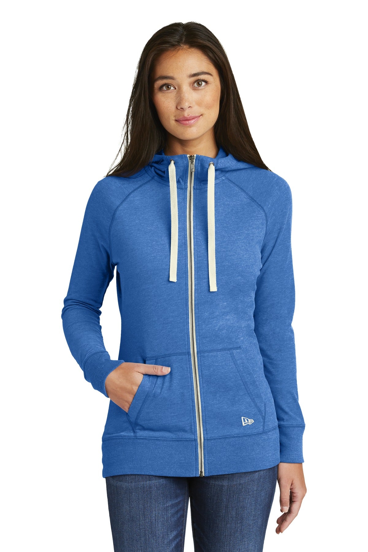 New Era  ® Ladies Sueded Cotton Blend Full-Zip Hoodie. LNEA122