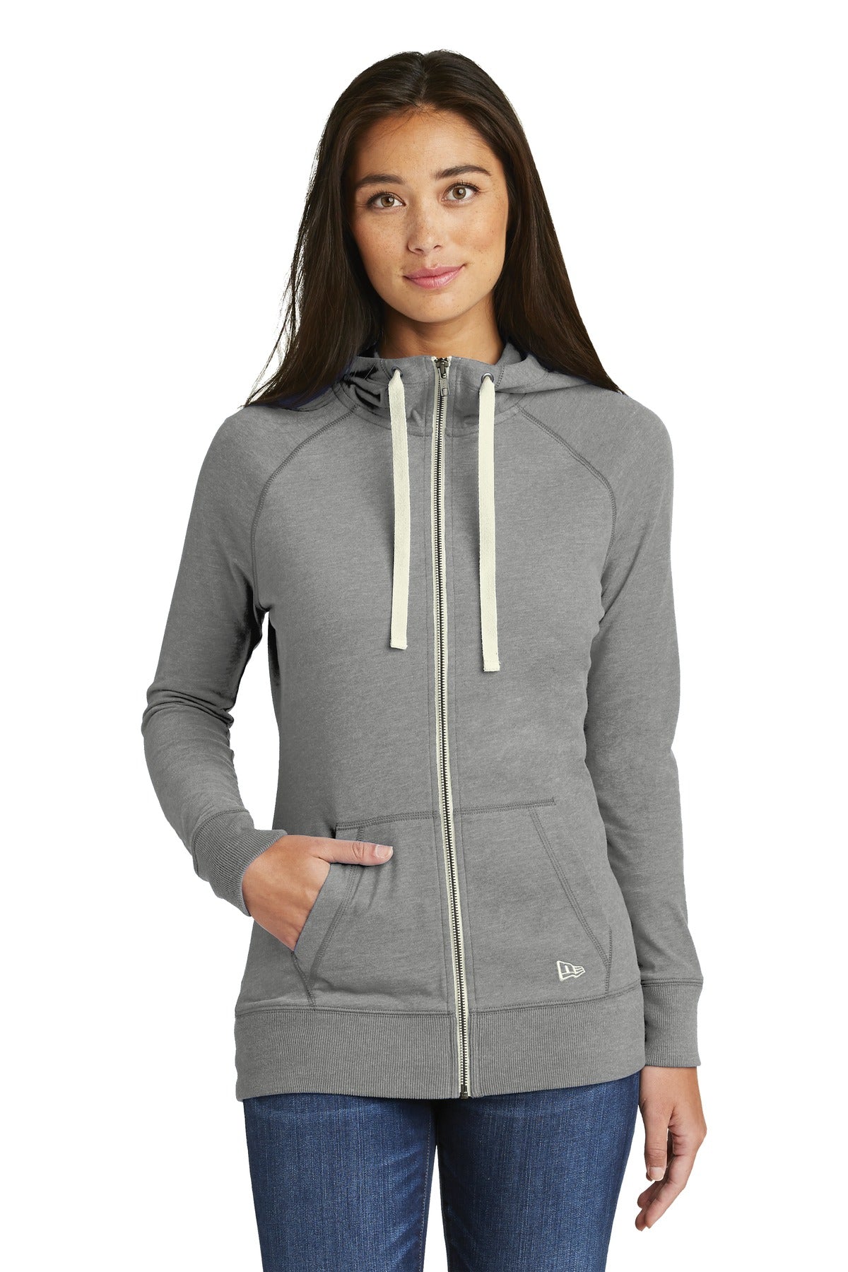 New Era  ® Ladies Sueded Cotton Blend Full-Zip Hoodie. LNEA122
