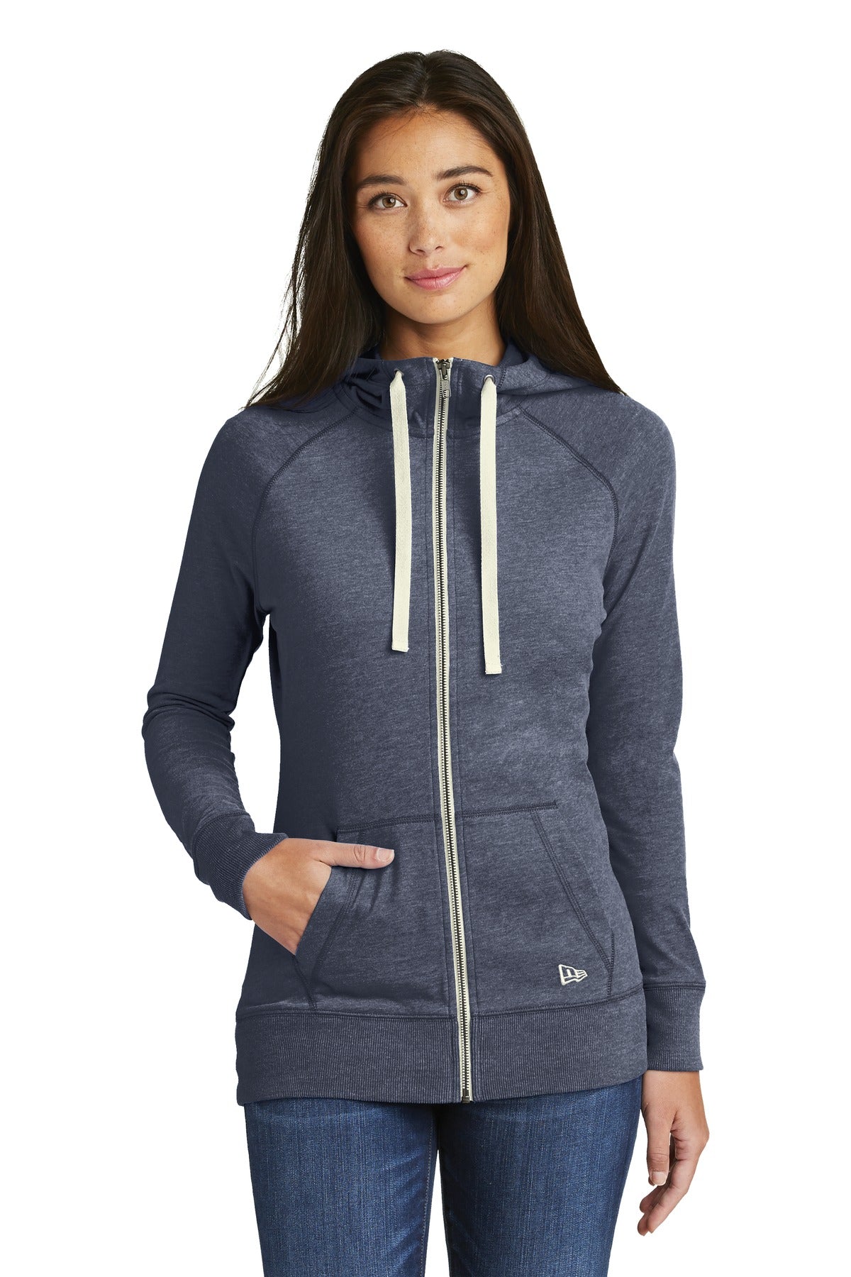 New Era  ® Ladies Sueded Cotton Blend Full-Zip Hoodie. LNEA122