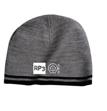 Fine Knit Skull Cap with Stripes
